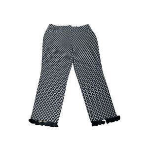 Chico's So Slimming Brigitte Tassel Hem Crop Basic Crop Black& White Size 0